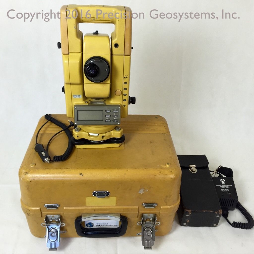 Topcon GTS-304 5″ Total Station w/ Daysaver Battery, Working Great 